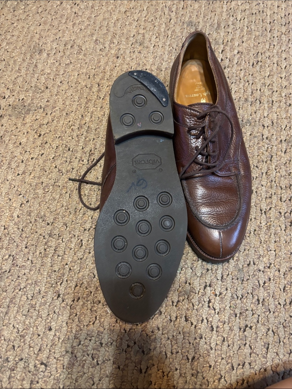Polo by Ralph Lauren Brown Leather Lace-Up Oxfords - Picture 8 of 13